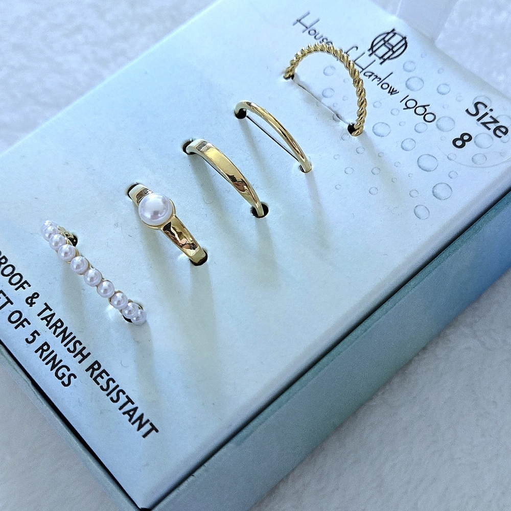 House🏠 of Harlow 1960 Five🖐 Gold💛 Rings💍 - NIB - Picture 3 of 16